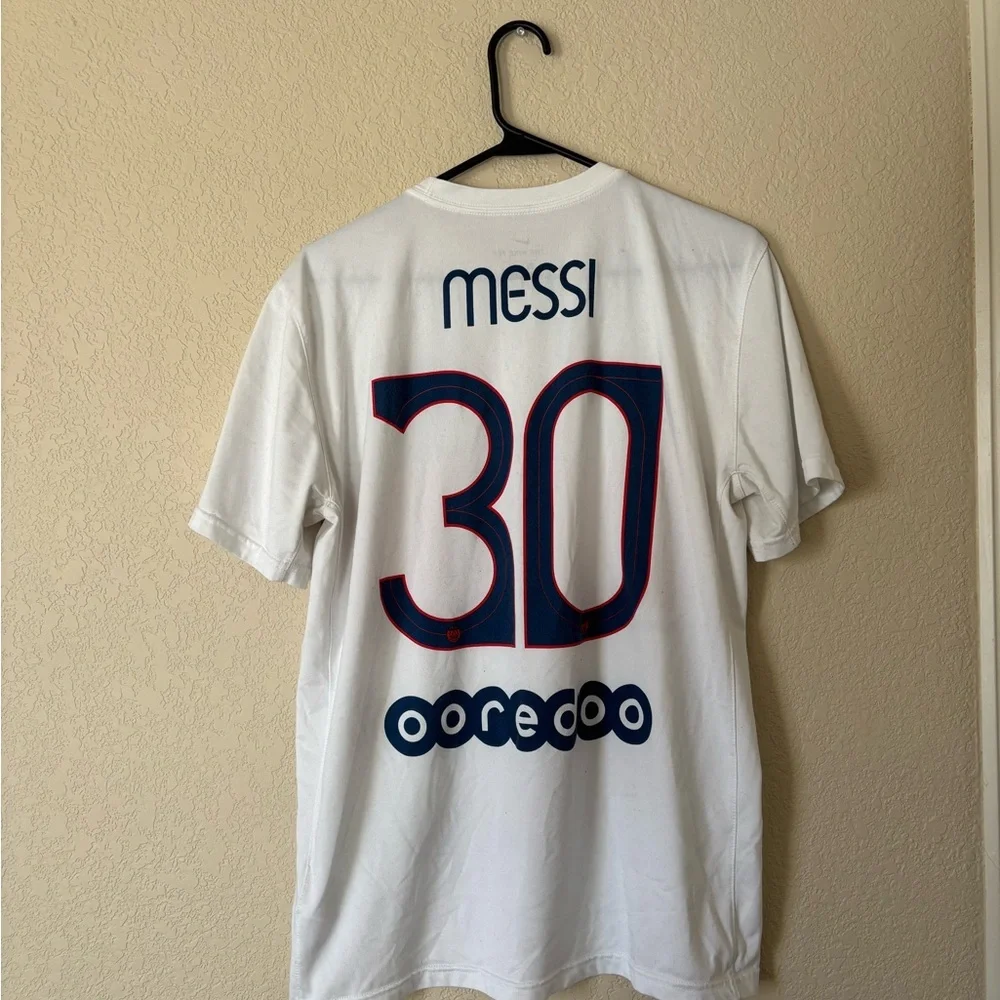 Nike Dri Fit Lionel Messi Paris Saint Germain PSG 30 Soccer Shirt White Size L